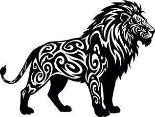 Tribal lion tattoo design vector art