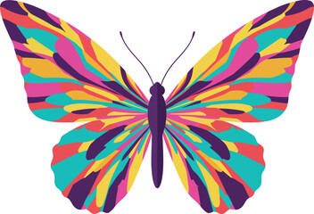 Vibrant psychedelic butterfly art