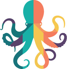 Vibrant geometric octopus logo
