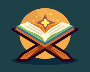  Holy Quran with Rehal Stand Islamic Vector