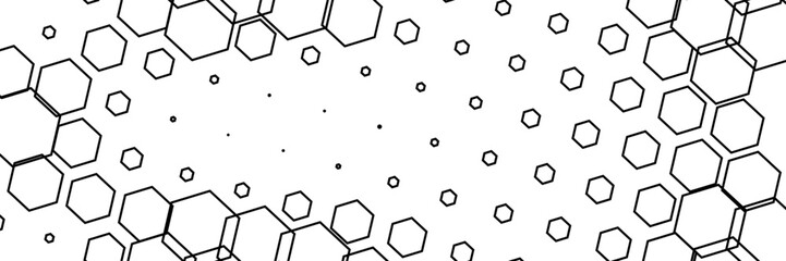 Vector illustration of hexagons pattern. Geometric abstract background with simple hexagonal elements. Creative idea for medical. vector technology