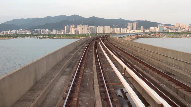 Busan Metropolitan City, Republic of South Korea. May 7, 2025. Subway trains railroad
