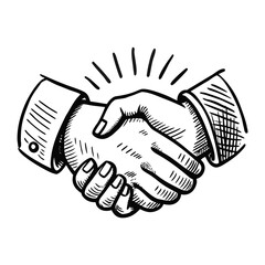 Seal the Deal with this Hand-Drawn Handshake Illustration for Your Business or Project, Ideal for Agreements, Partnerships, and Professional Collaborations, Symbolizing Trust and Success