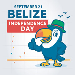September 21 Belize Independence day Banner or Cover Vector Template