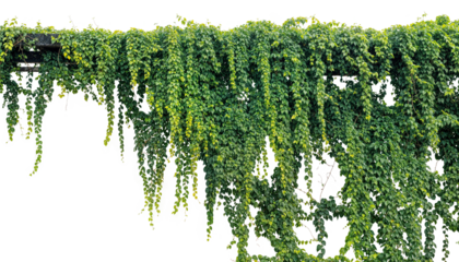 Cascading tropical ivy plant border design (Hedera helix, English Ivy, Boston Ivy). PNG isolated on transparent background with clipping path cutout.	
