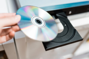 Close up of a  disc in a video player.