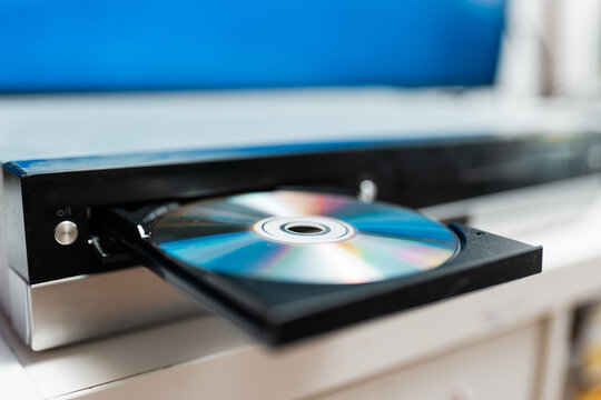 Close up of a  disc in a video player.