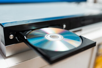 Close up of a  disc in a video player.