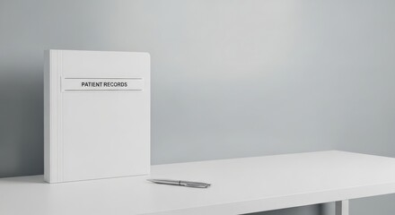 A white electronic device with a control panel and indicator lights sits on a white table against a gray wall, symbolizing modern technology