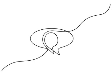 Continuous single line art drawing of the speech bubble concept vector