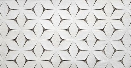 Gray or wthite geometric shape wall background. Grey pattern of seamless tile floor or wallpaper.