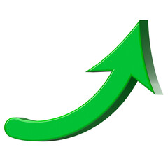 3D green upward arrow growth isolated design