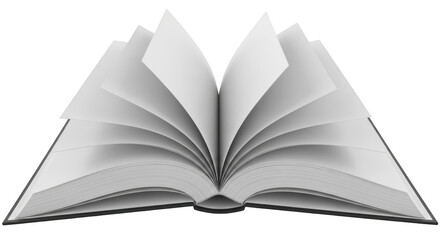 Fototapeta premium Open book pages isolated on transparent background transparent background