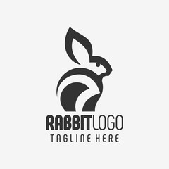 Fototapeta premium Cute Rabbit Bold Logo Design