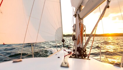 Sailing boat at sunset