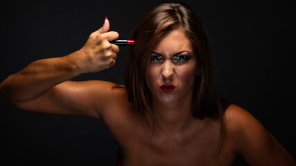 Woman With Red Lipstick