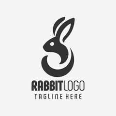 Fototapeta premium Minimal Rabbit Geometry Logo Design