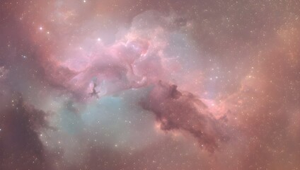 Fototapeta premium Nebula Formation in the Cosmos with Ethereal Clouds and Subtle Star Dust