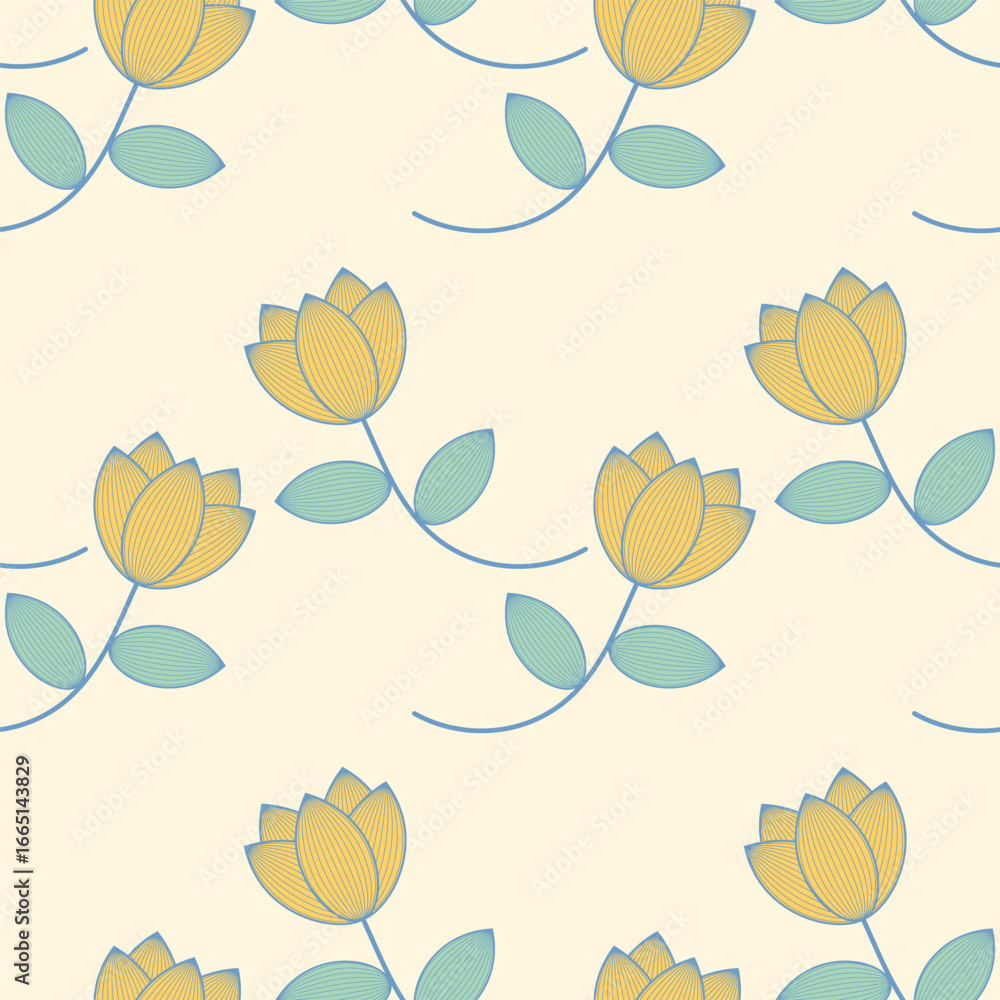 Poster seamless pattern with flowers. vector background