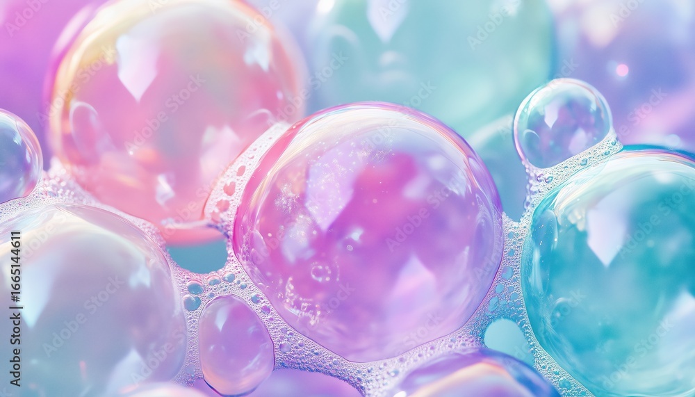 Poster gorgeous soap bubbles floating in the air, elegant and delicate, creating a whimsical and enchanting