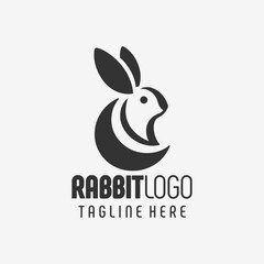 Energetic Rabbit Figure Logo Design