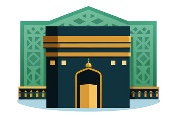  Kaaba in Mecca Islamic Vector Illustration