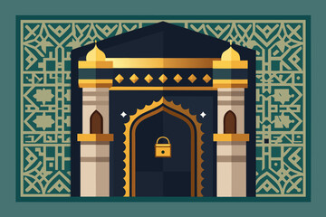  Kaaba in Mecca Islamic Vector Illustration