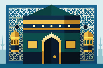  Kaaba in Mecca Islamic Vector Illustration