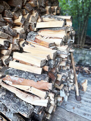 Pile of Firewood Ready for Winter