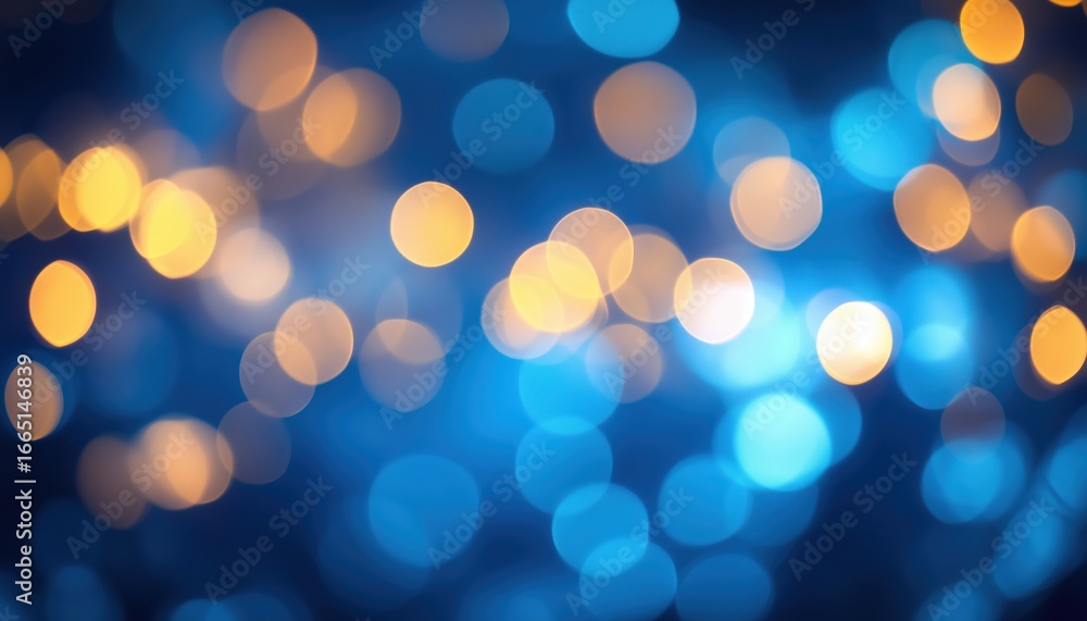 Poster illuminated lights create a blurred effect against a blue background. blurred lights on blue: a stun