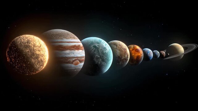 Explore the solar system with planets aligning in perfect harmony