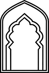  Islamic Arch Window Frame Vector