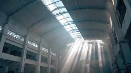 Industrial interior sunbeams