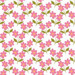 seamless pattern white flower with leaves	