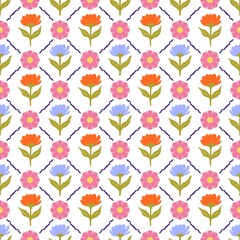 seamless pattern white flower with leaves	
