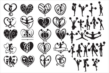 Cheerleader Silhouette Vector Bundle