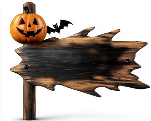 A Halloween themed blank card held in front of a dark festive background featuring ghosts and pumpkins. Festive october greeting stationery spooky night scene. perfect for personalized