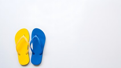 Flip-Flops Isolated on White Colorful beach flip-flops isolated on a white background, simple and clean studio shot.
