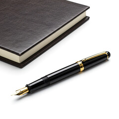 Writing Notebook With Pen Isolated On White Background