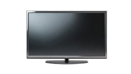 Fototapeta premium A sleek, modern flat-screen television with a black screen and a stand
