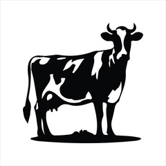 silhouette of a cow
