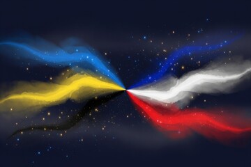 한국전통오방색부드럽고신비로운조화배경