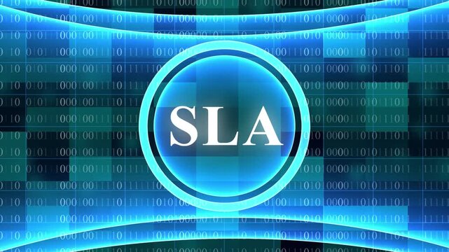 SLA Service Level Agreement Digital Technology Concept with Binary Code Background data