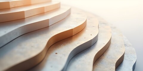 abstract Economic growth visualization background with layered steps of stairway ascending diagonally representing success and growth in business