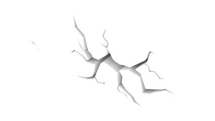 A close-up of a cracked surface with detailed shadows transparent background