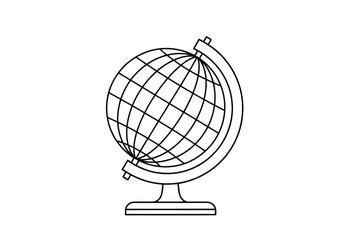 Outline of a globe on a stand