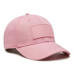Fototapeta premium Pink baseball cap with patch area isolated on white background
