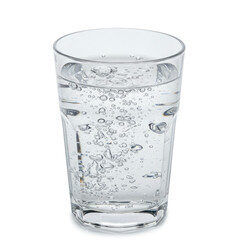 Fresh Drinking Water Glass On Clean White Background