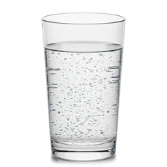 Clear Glass Of Water With Bubbles On White Background