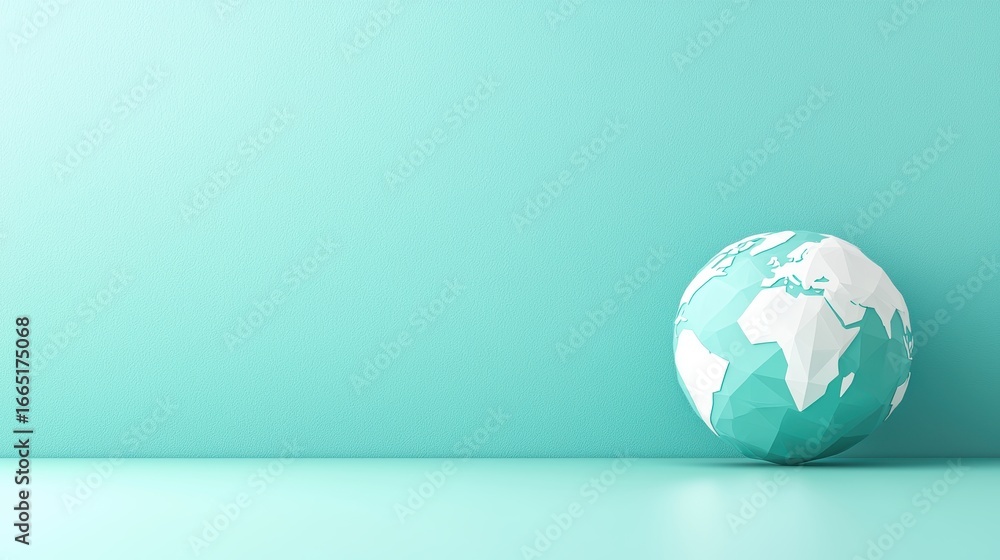 Poster globe minimalist flat clean and modern flat style globe design with vibrant colors, emphasizing simp